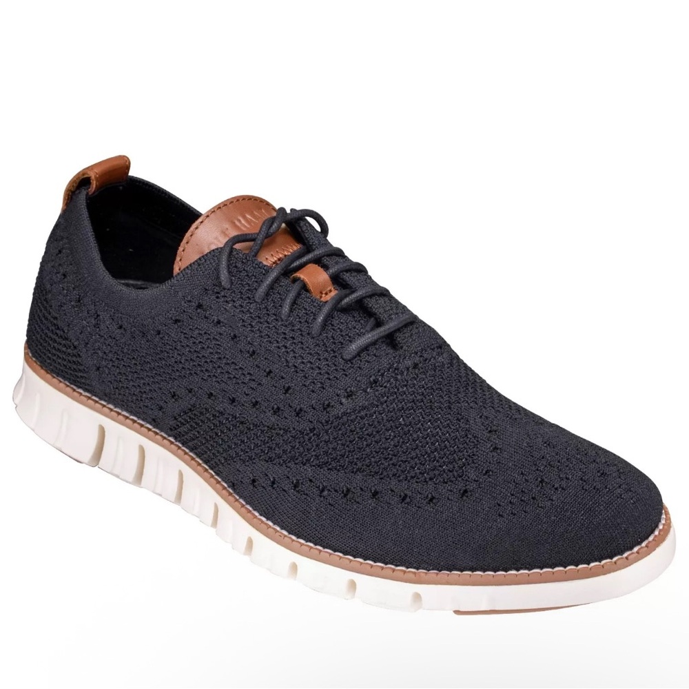 Cole Haan Men's ZEROGRAND Stitchlite Wingtip OxfordI Black/Ivory